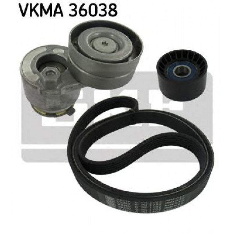 VKMA 36038 SKF Комплект поликлинових ременів (з роликами)